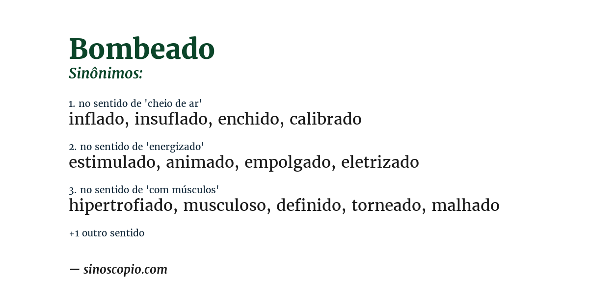 Sinônimo de bombeado