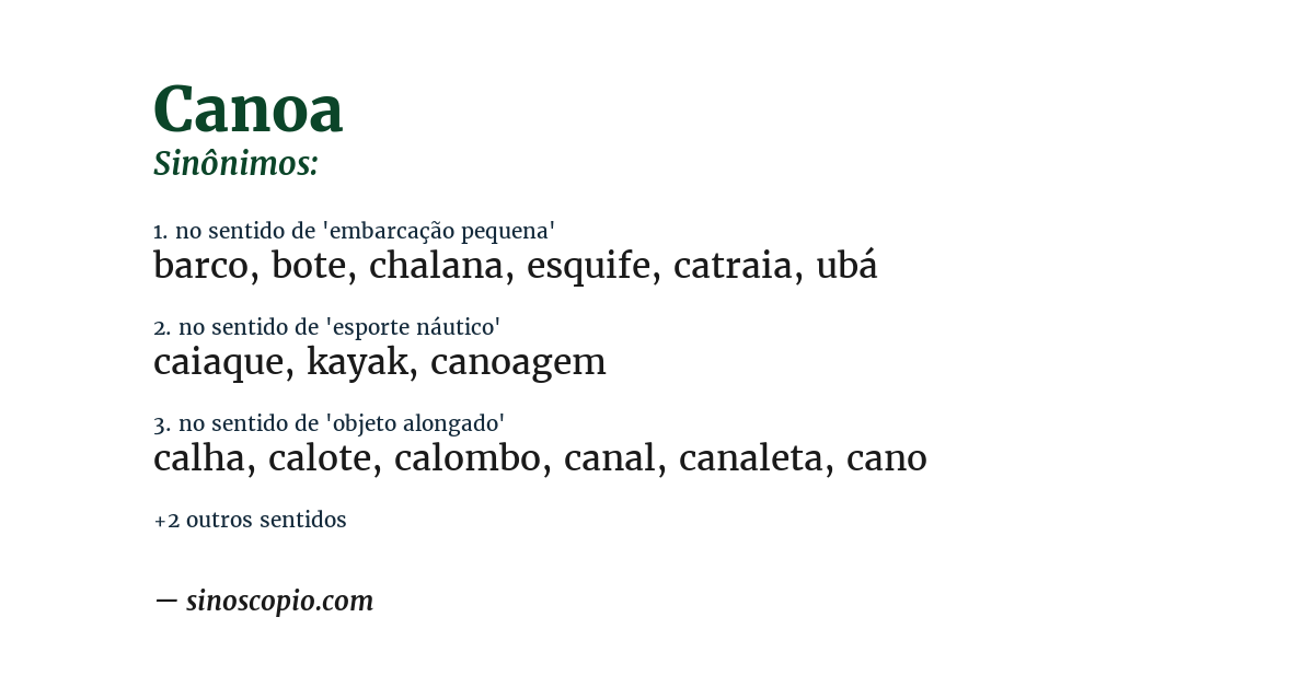 Sinônimo de canoa