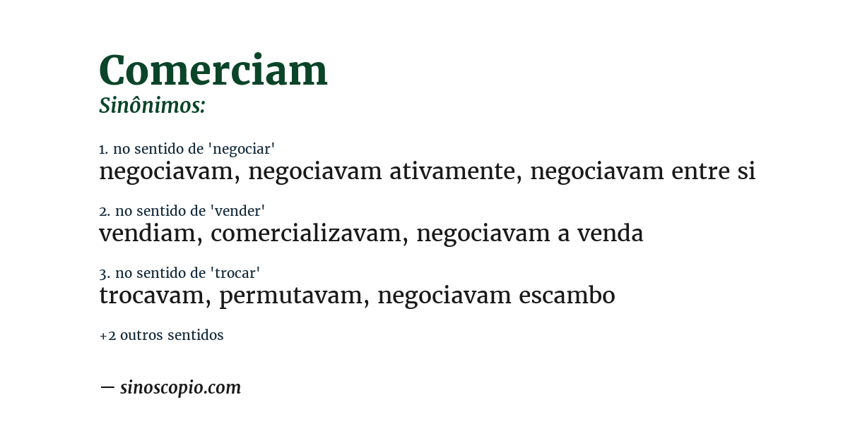Sinônimo de comerciam