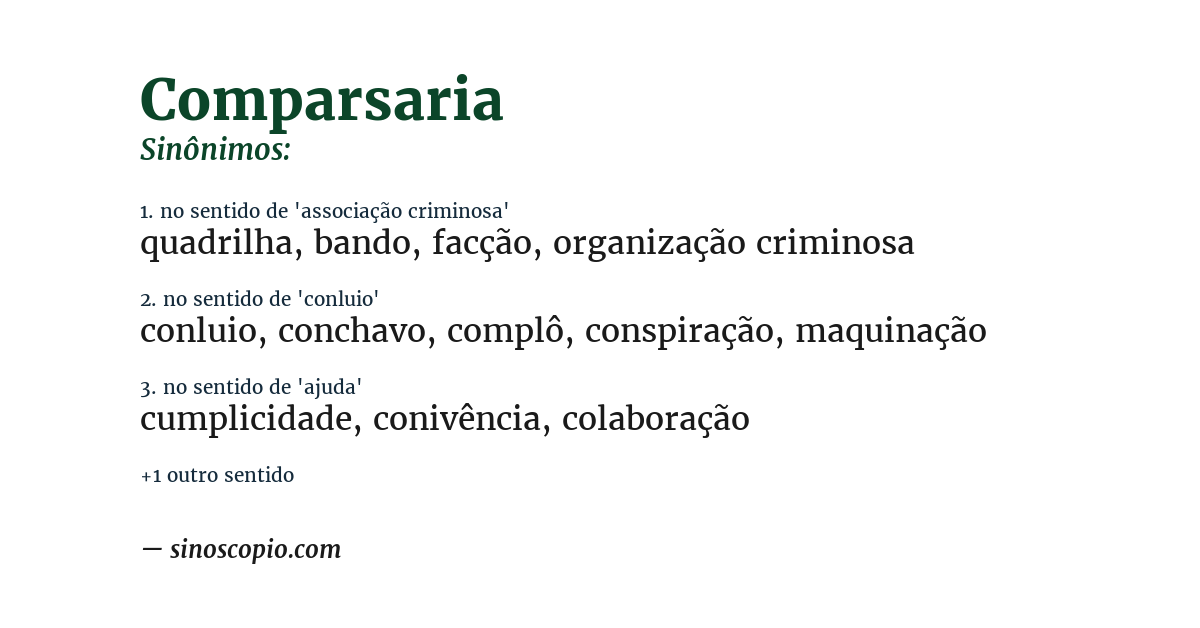 Sinônimo de comparsaria