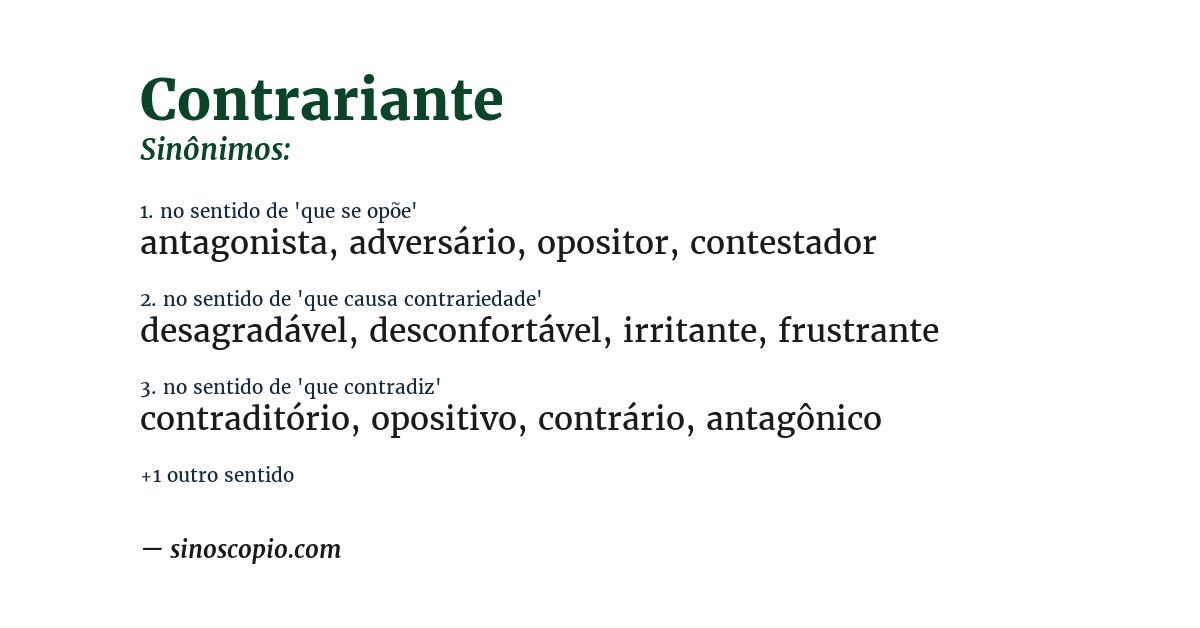 Sinônimo de contrariante
