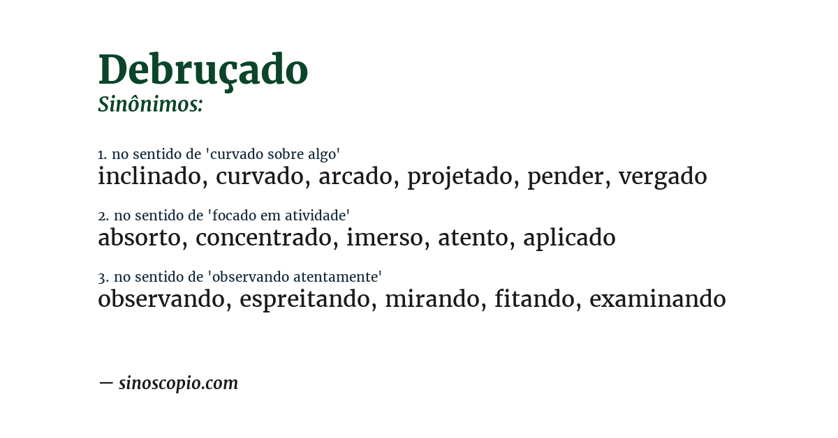Sinônimo de debruçado