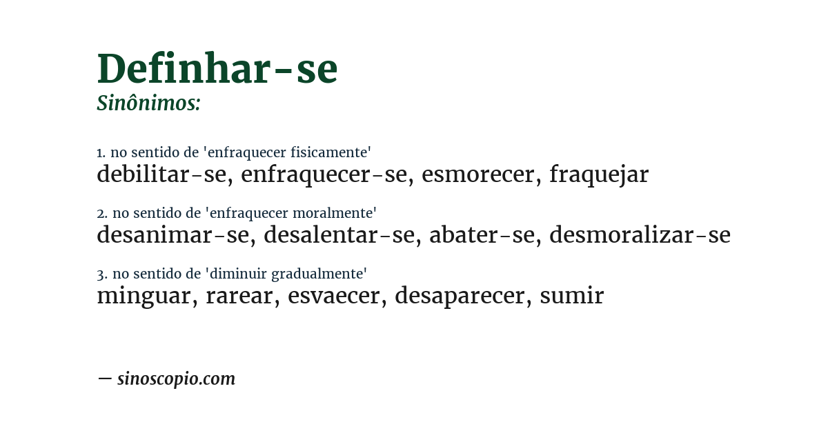 Sinônimo de definhar-se