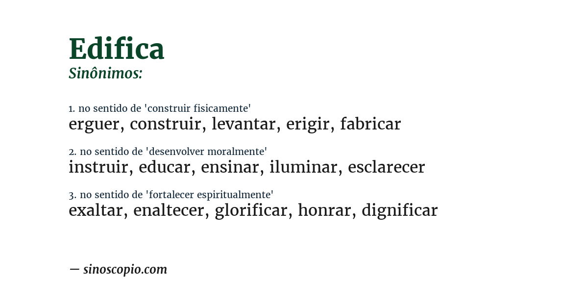 Sinônimo de edifica
