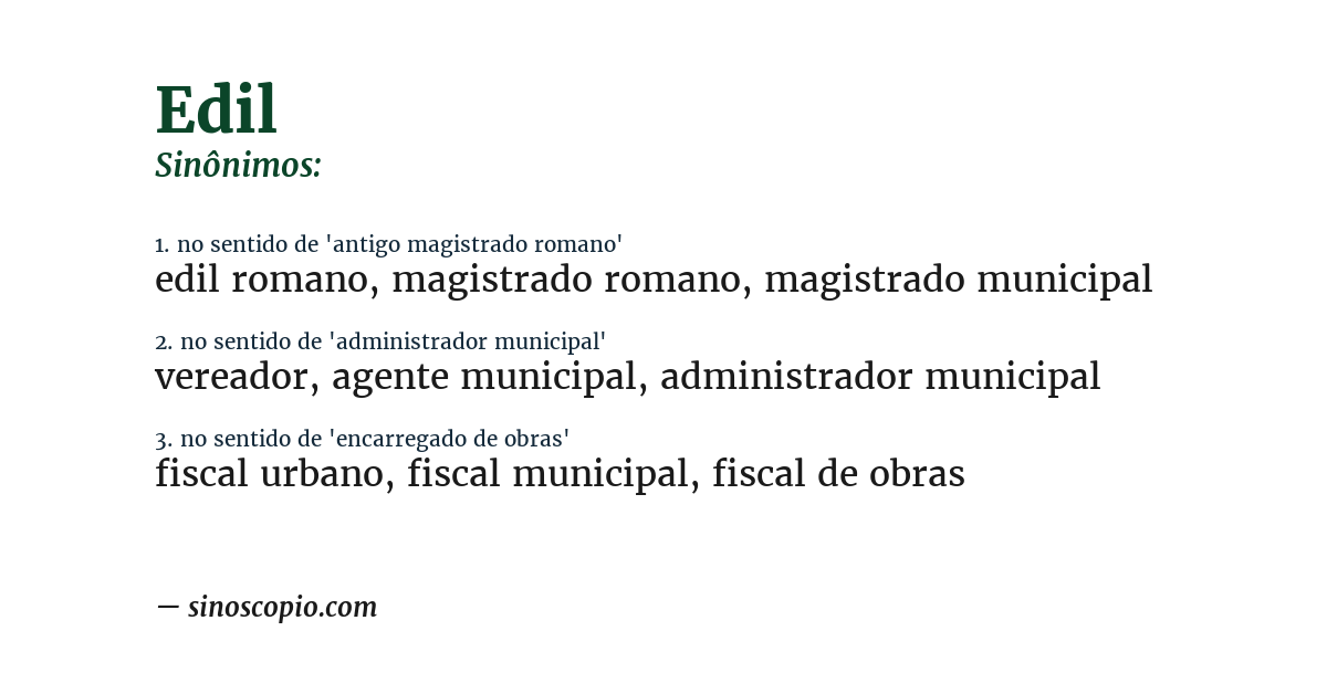 Sinônimo de edil