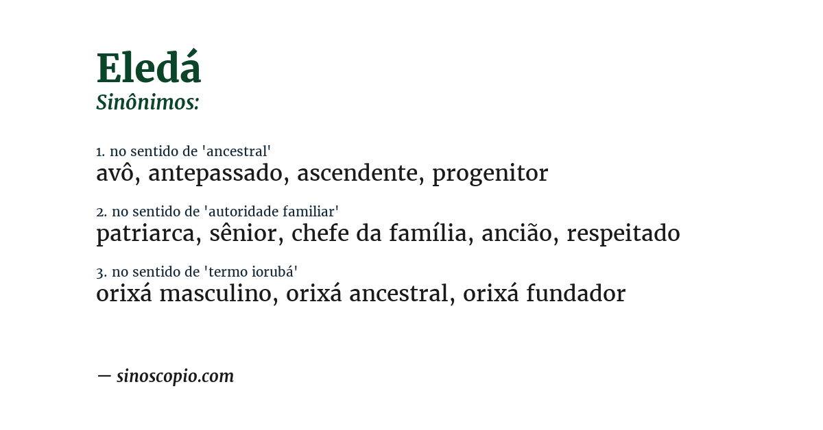 Sinônimo de eledá