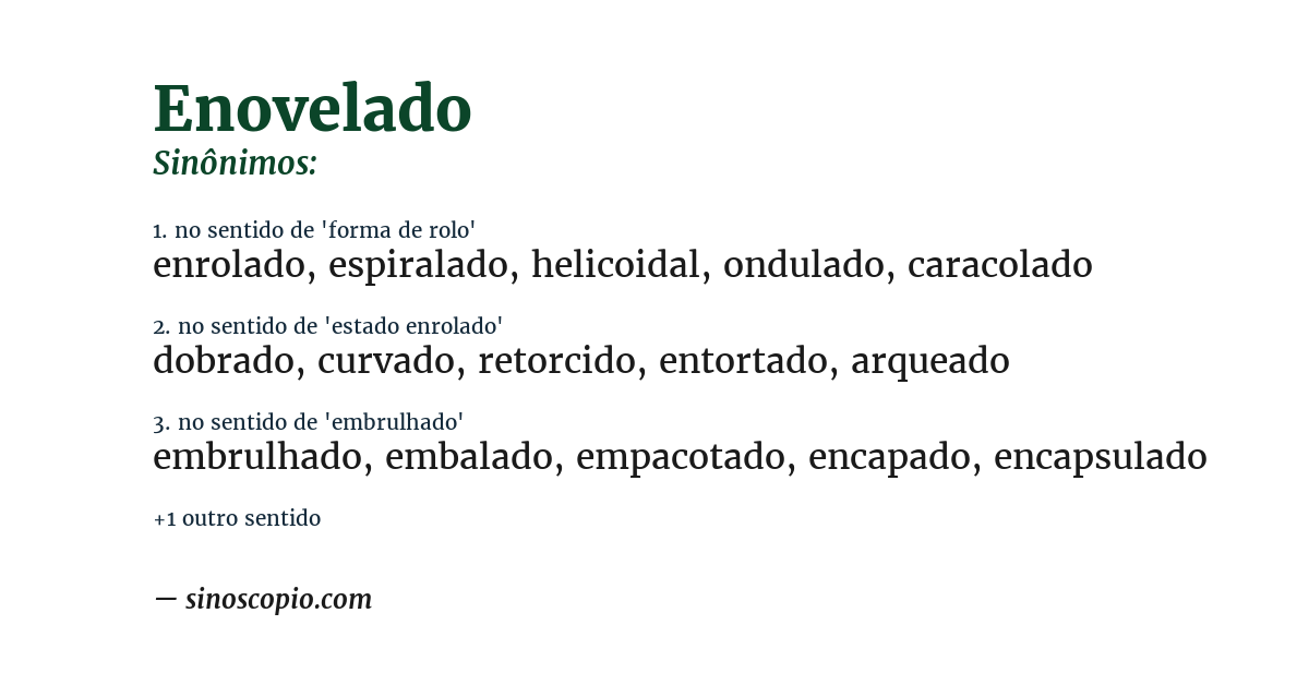 Sinônimo de enovelado