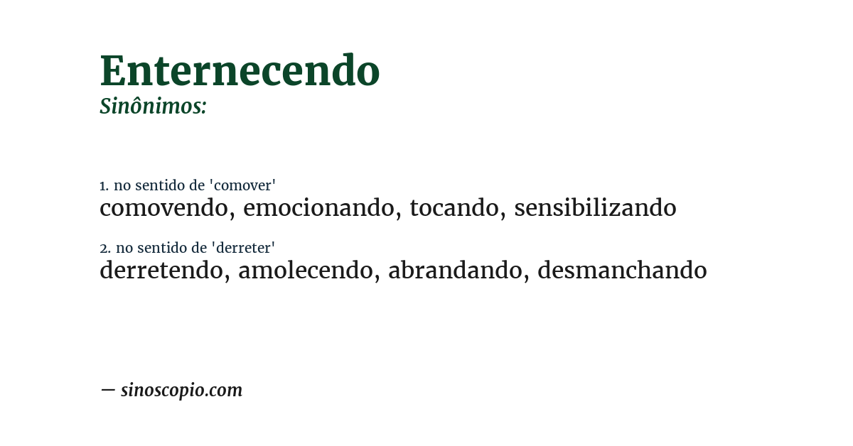 Sinônimo de enternecendo
