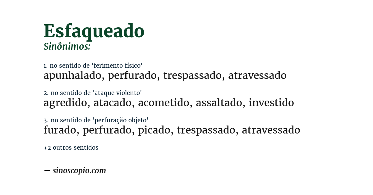 Sinônimo de esfaqueado