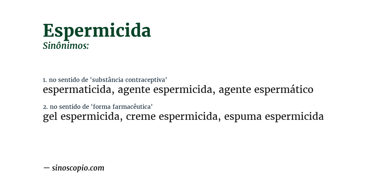 Sinônimo de espermicida