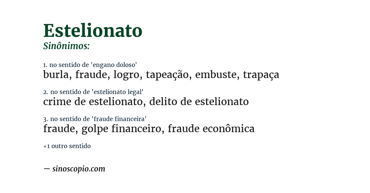 Sinônimo de estelionato