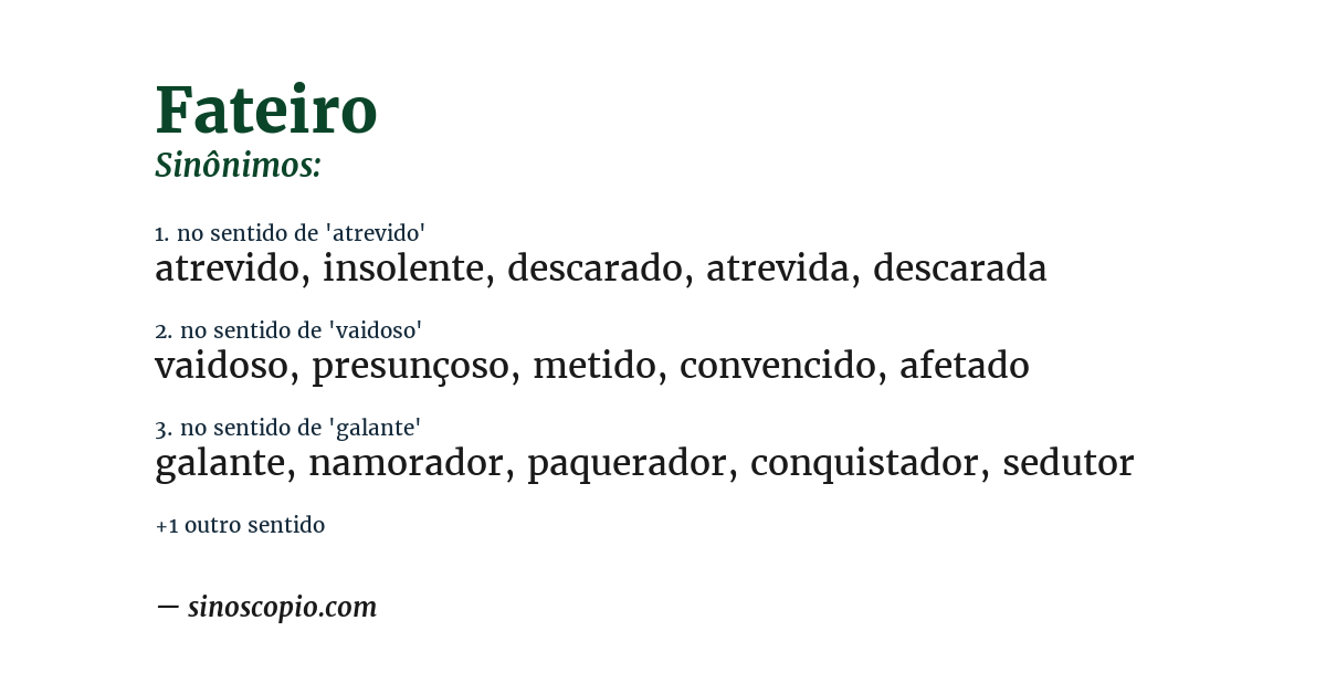 Sinônimo de fateiro