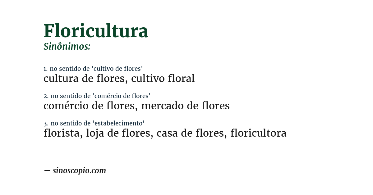 Sinônimo de floricultura