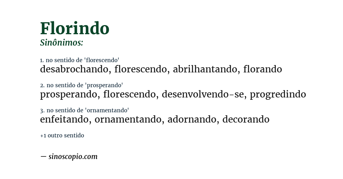 Sinônimo de florindo