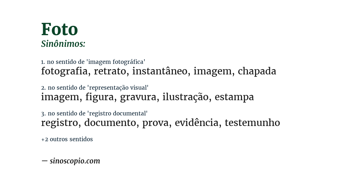 Sinônimo de foto
