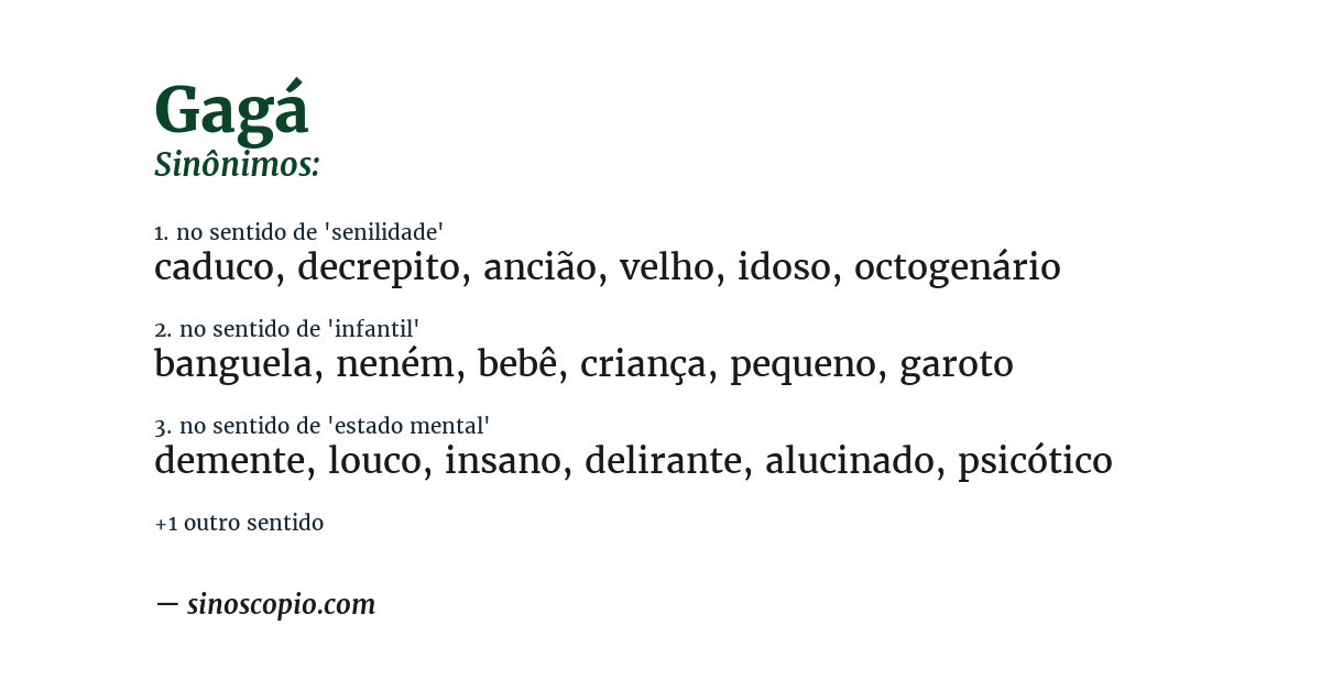 Sinônimo de gagá
