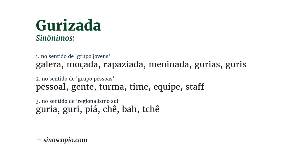 Sinônimo de gurizada