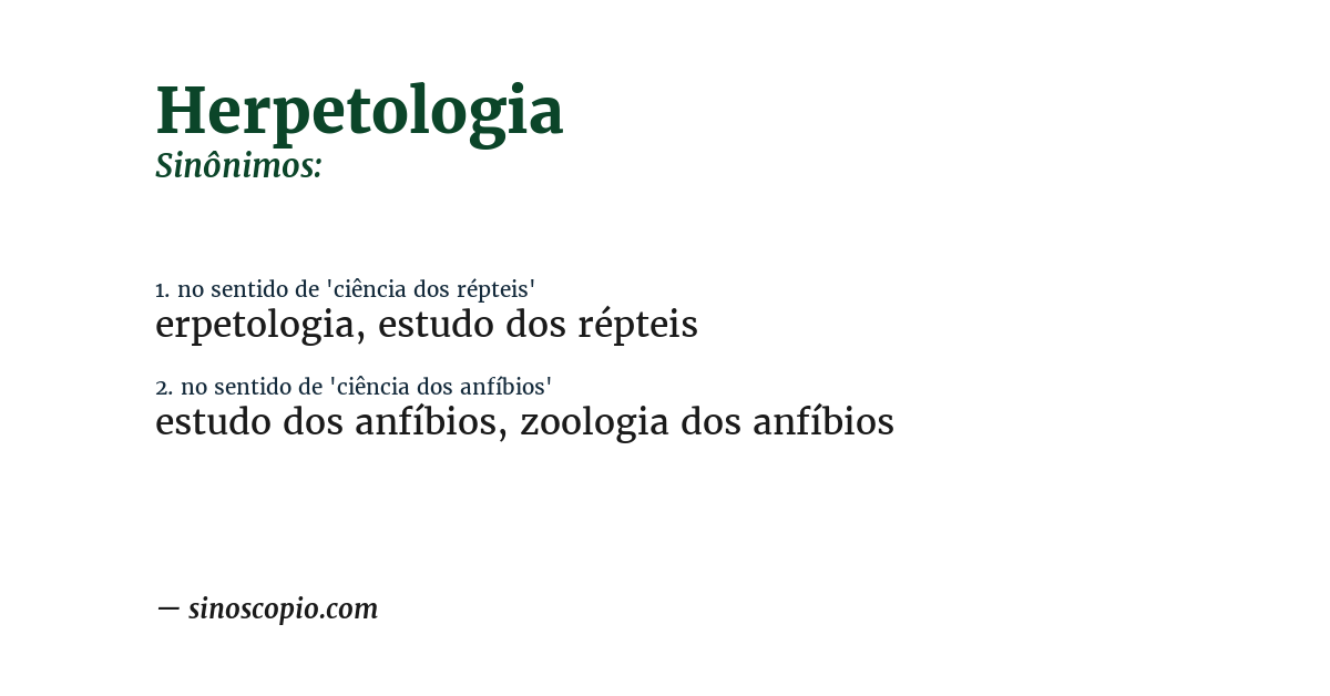 Sinônimo de herpetologia