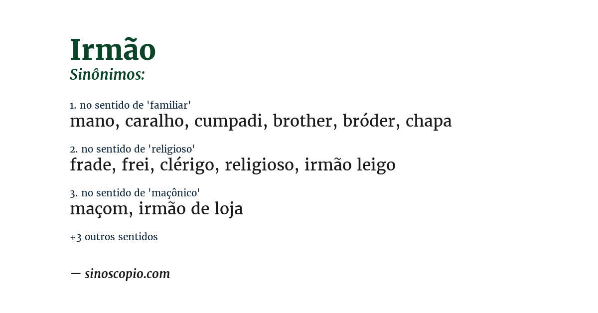 Sinônimo de irmão