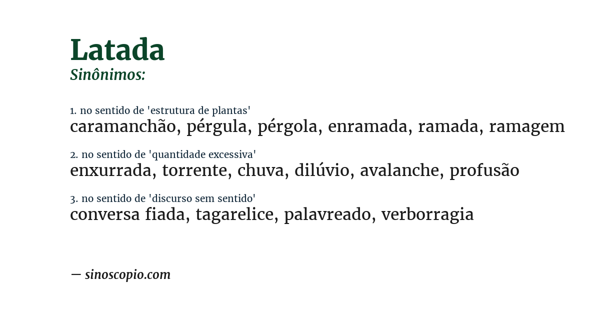 Sinônimo de latada