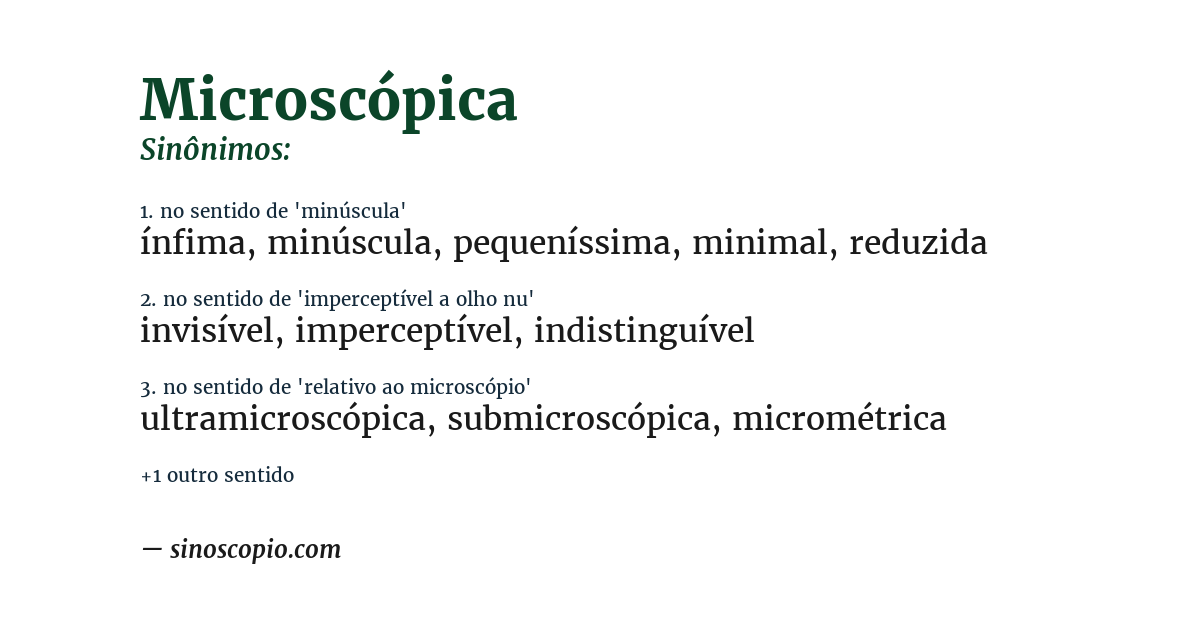 Sinônimo de microscópica