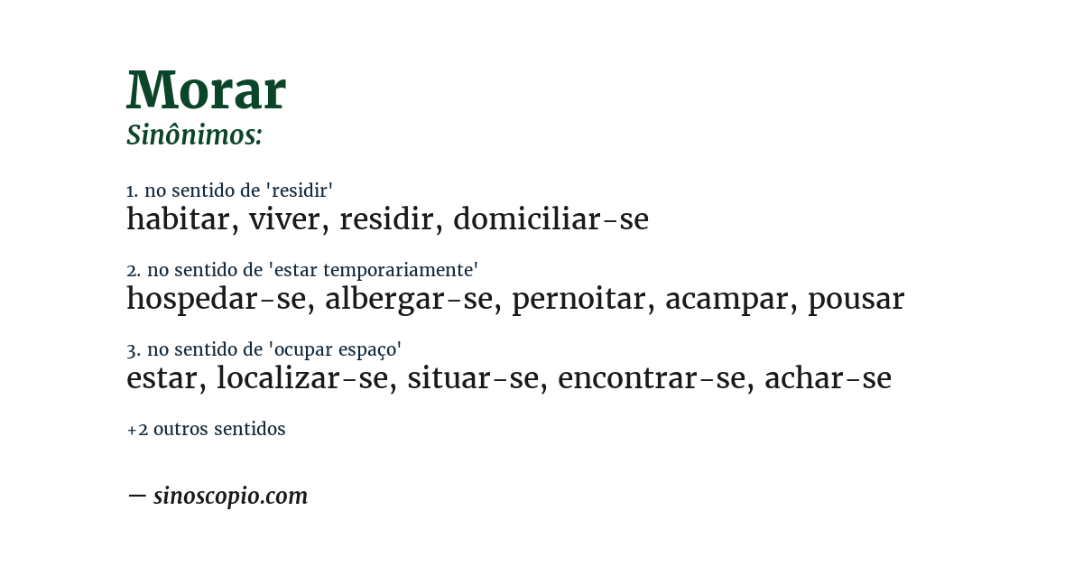 Sinônimo de morar