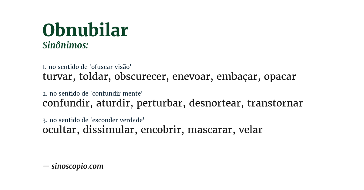 Sinônimo de obnubilar
