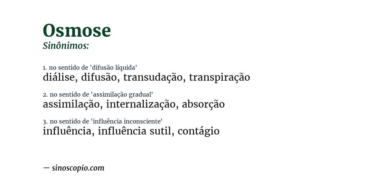 Sinônimo de osmose