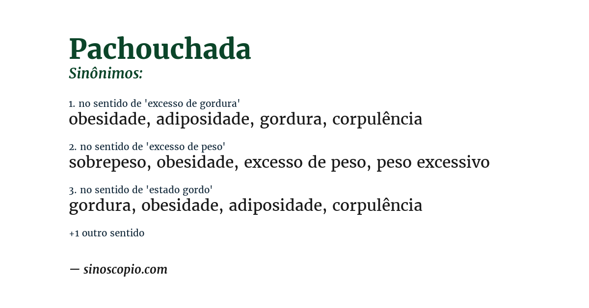 Sinônimo de pachouchada