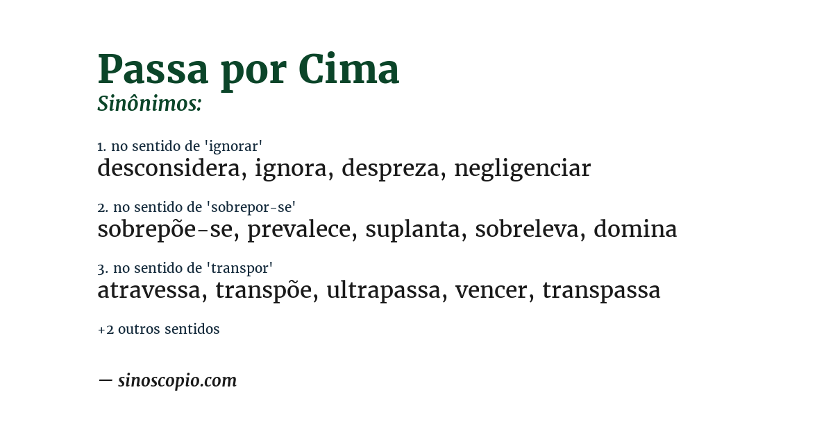 Sinônimo de passa por cima