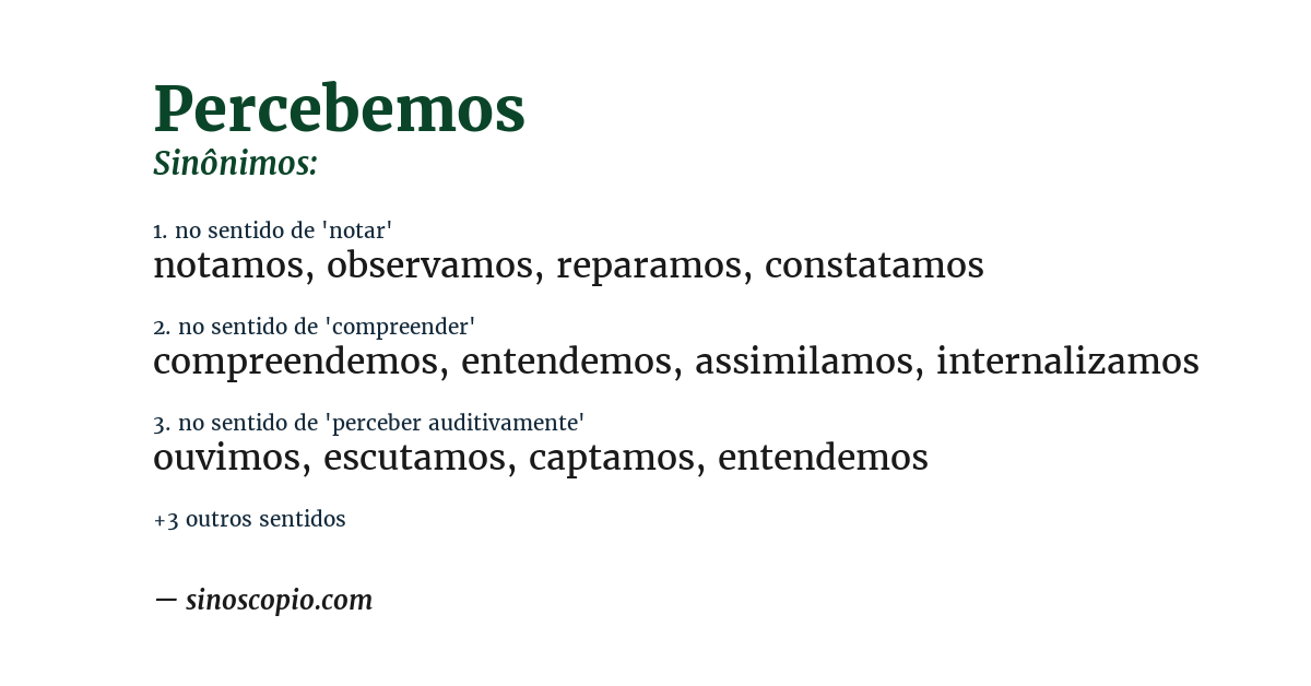 Sinônimo de percebemos