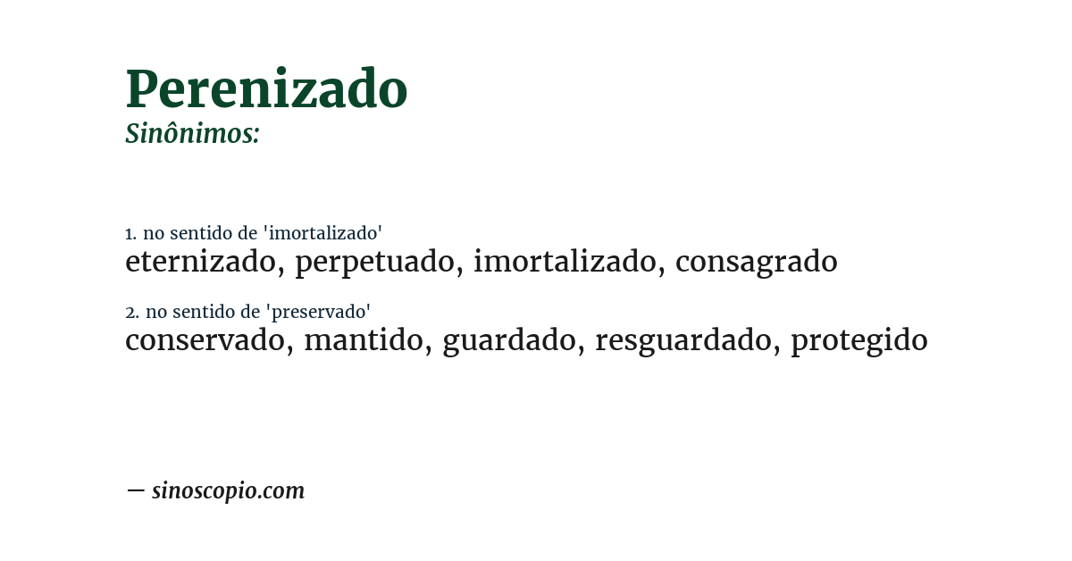 Sinônimo de perenizado