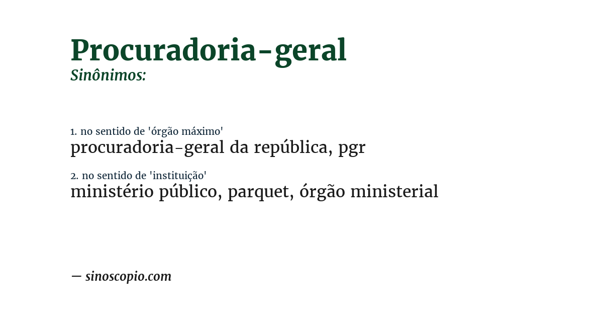 Sinônimo de procuradoria-geral