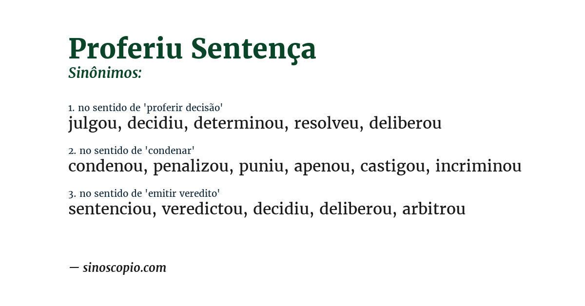 Sinônimo de proferiu sentença
