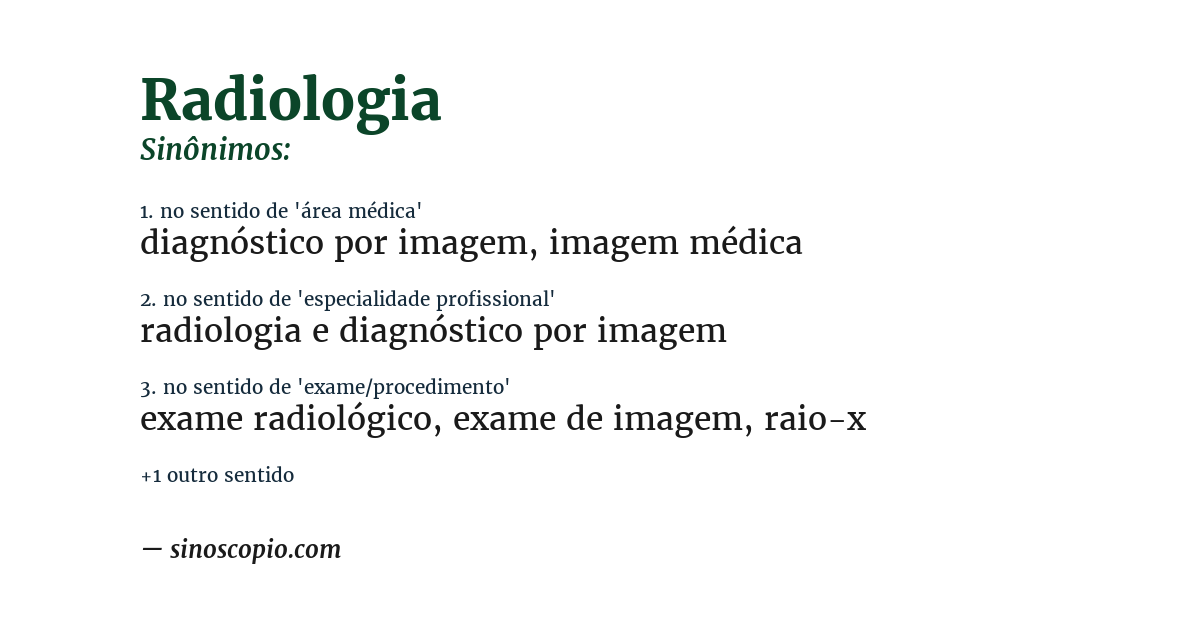 Sinônimo de radiologia
