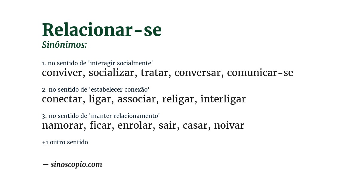 Sinônimo de relacionar-se