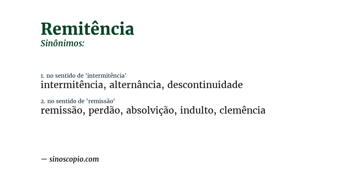 Sinônimo de remitência