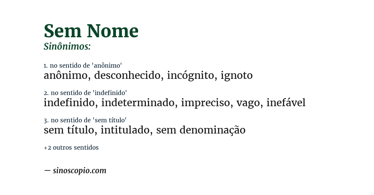 Sinônimo de sem nome