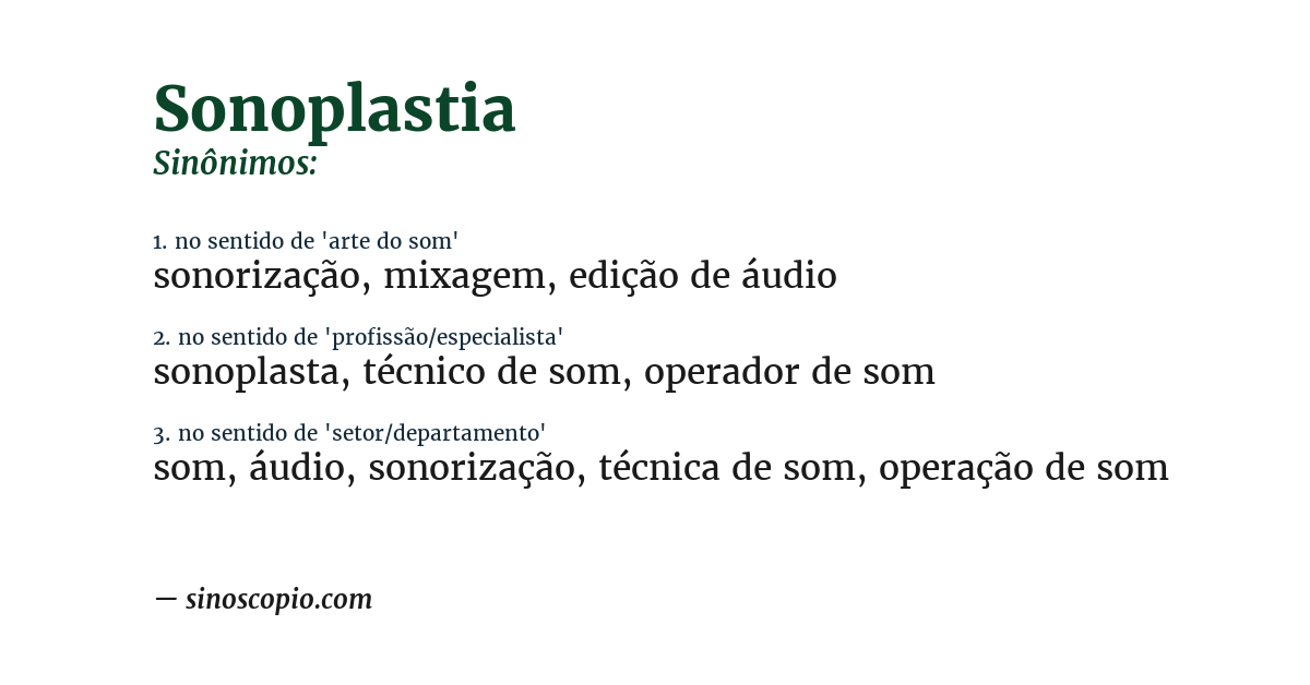 Sinônimo de sonoplastia