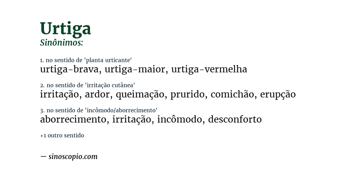Sinônimo de urtiga