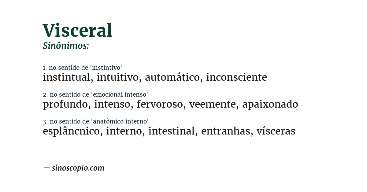 Sinônimo de visceral
