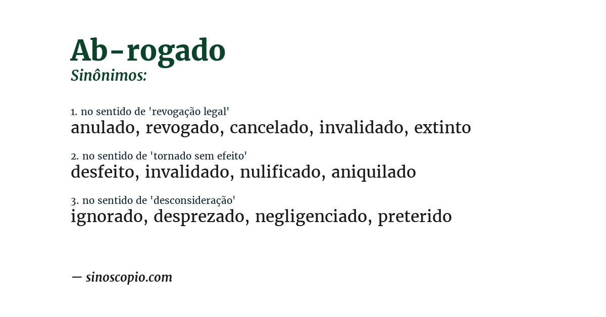 Sinônimo de ab-rogado