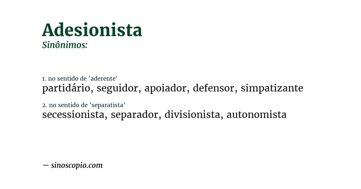 Sinônimo de adesionista