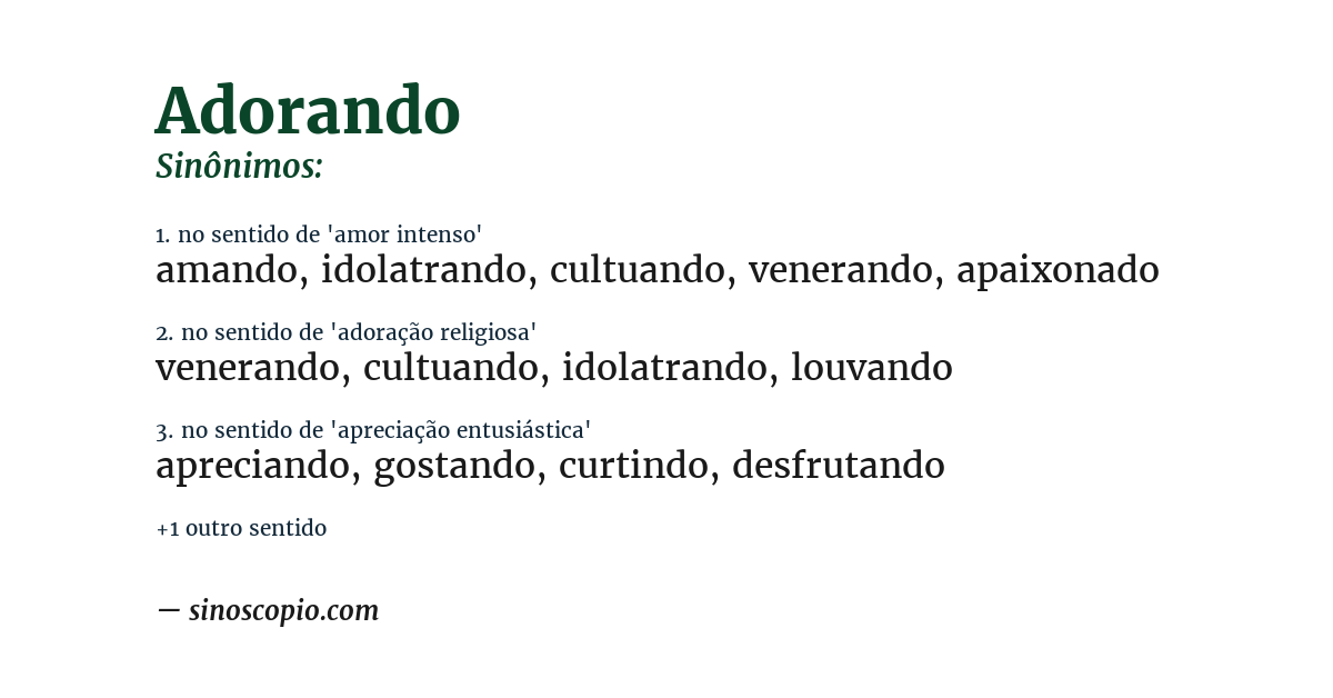 Sinônimo de adorando