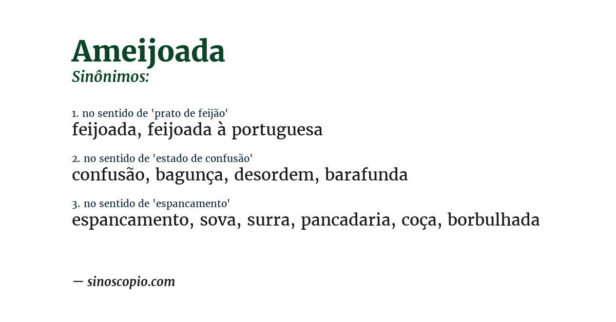 Sinônimo de ameijoada