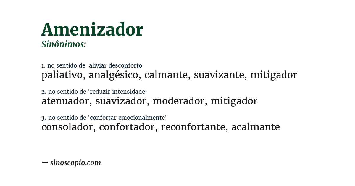 Sinônimo de amenizador