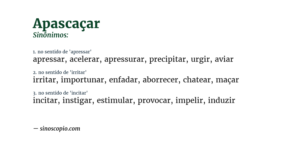 Sinônimo de apascaçar