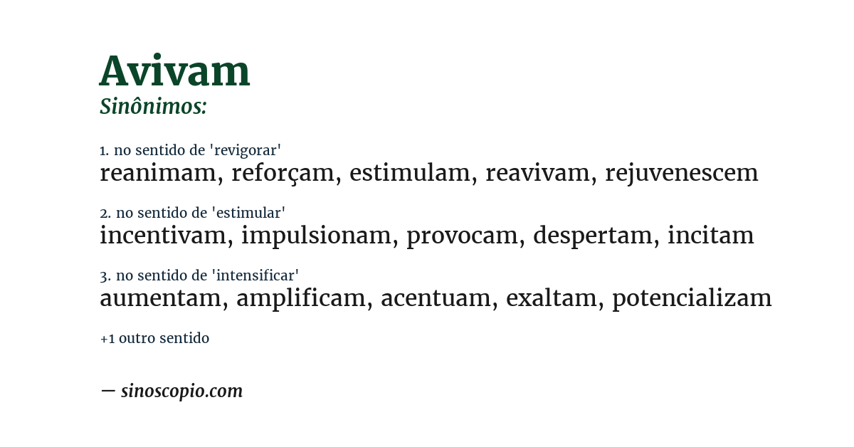 Sinônimo de avivam