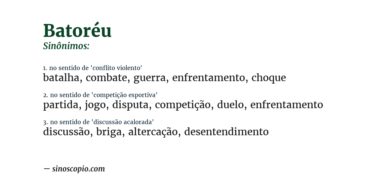 Sinônimo de batoréu