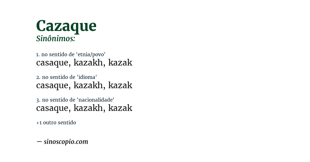 Sinônimo de cazaque